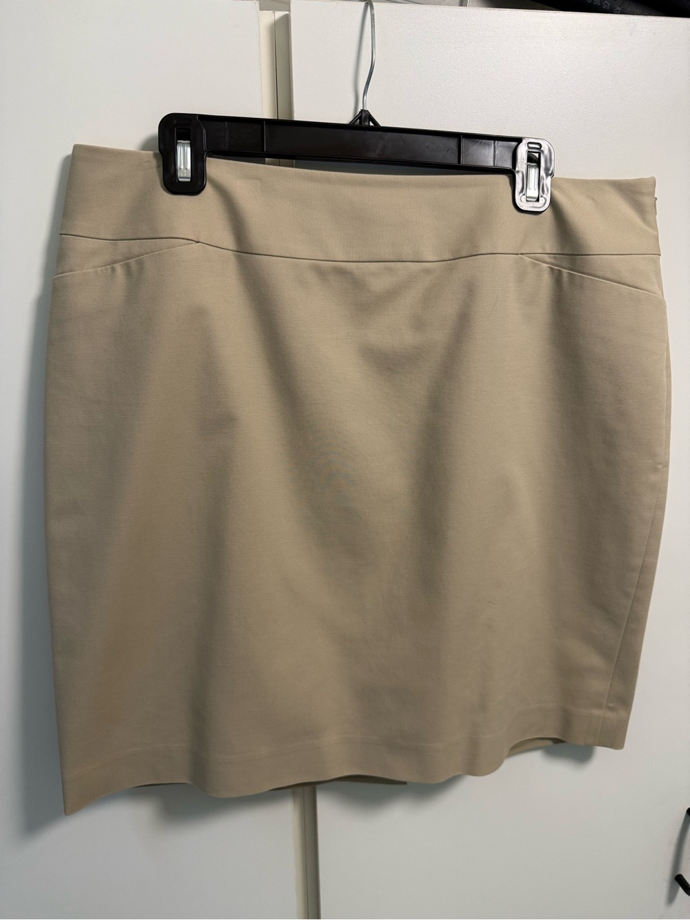Nordstrom Sz 16 Halogen Beige Mini Pencil Skirt Lined Cotton Zipper Tan Neutral